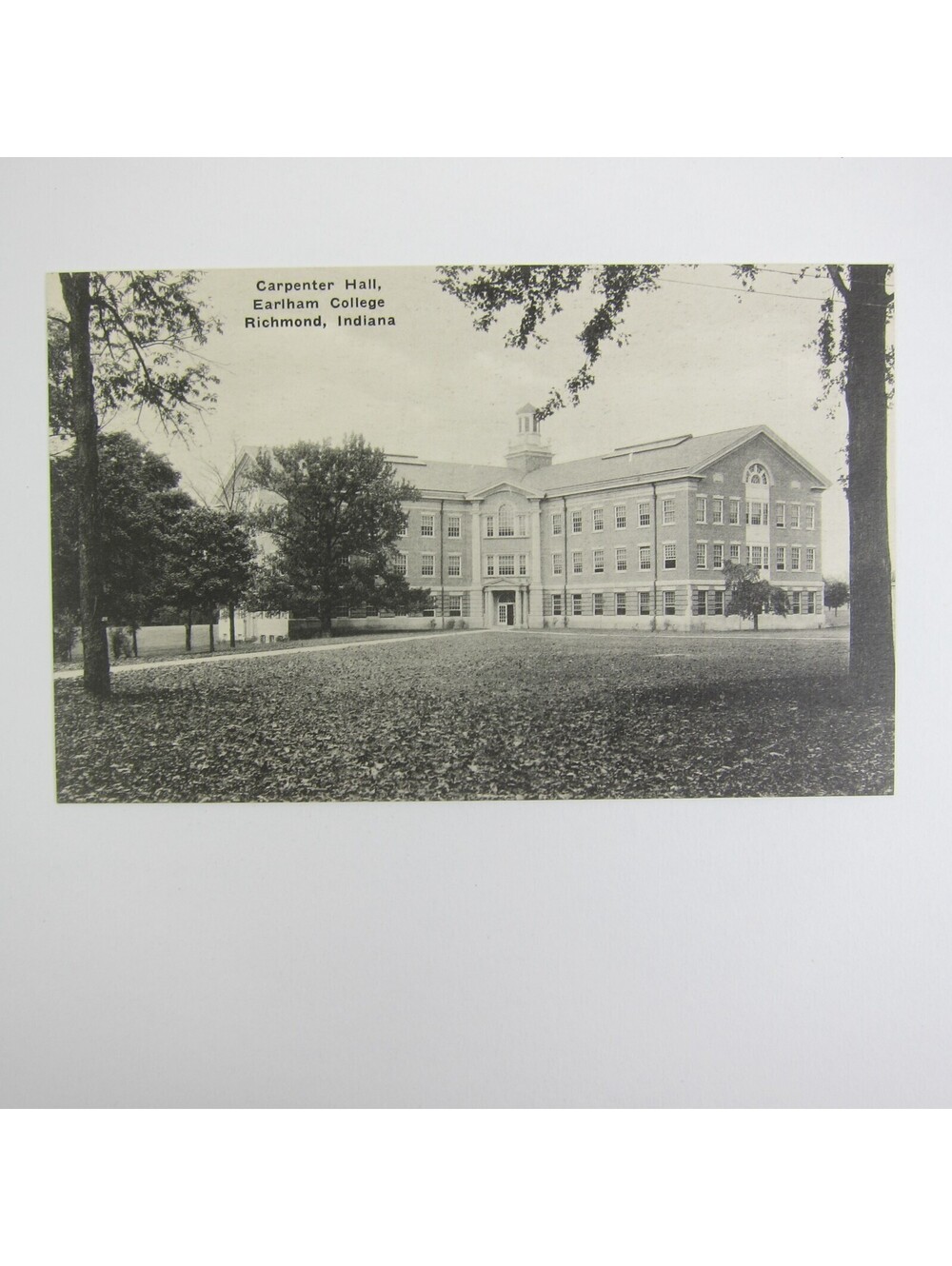 Postcard Earlham College Carpenter Hall Photo Richmond Indiana Litho Antique